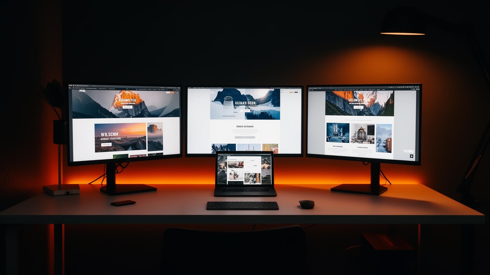 Modern website design workspace